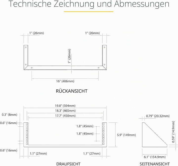 StarTech.com 3HE Wandmontage Halterung für Patch Panele - 19 Zoll - Stahl - Vertikale Montagehalteru
