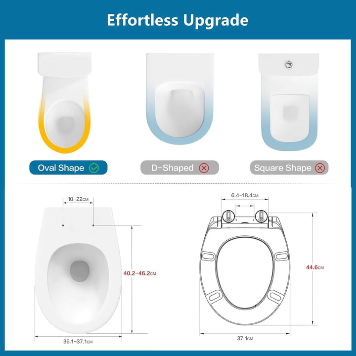 WC Sitz mit Absenkautomatik Oval Weiss, Toilettendeckel mit Rauten, Klobrille mit Schnellverschluss,