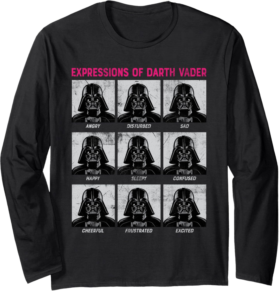 Star Wars Expressions of Darth Vader Funny Langarmshirt