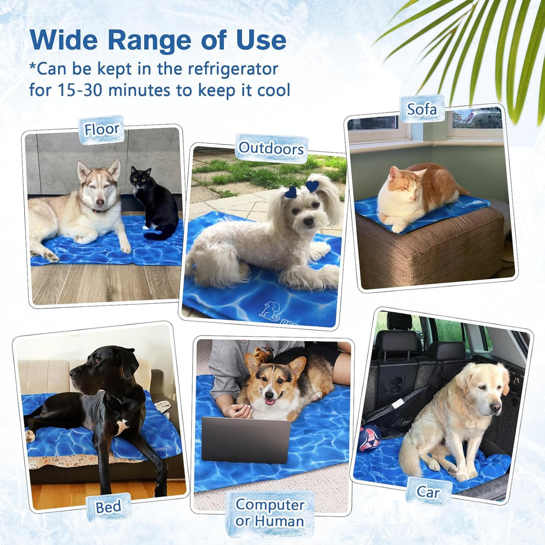 pecute Kühlmatte Hunde Katzen, Kuhlmatte für Hund und Katze mit Ungiftiges Gel,Selbstkühlende Kissen