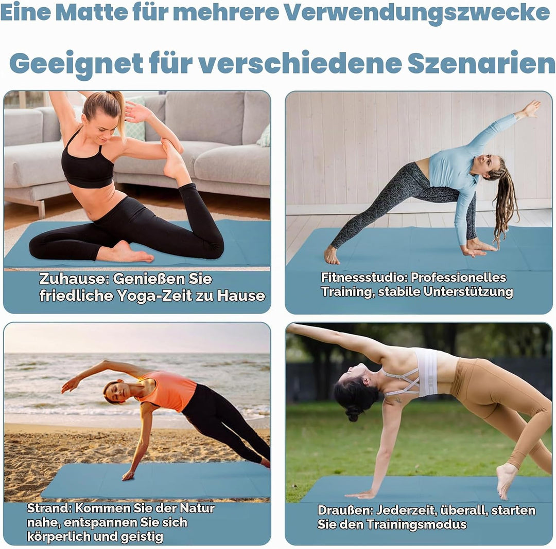 Foldable Yoga Mat - TPE Exercise Pilates Mat - 183 x 61 cm, 5 mm Dick, Sport Matte für Pilates, Gymn