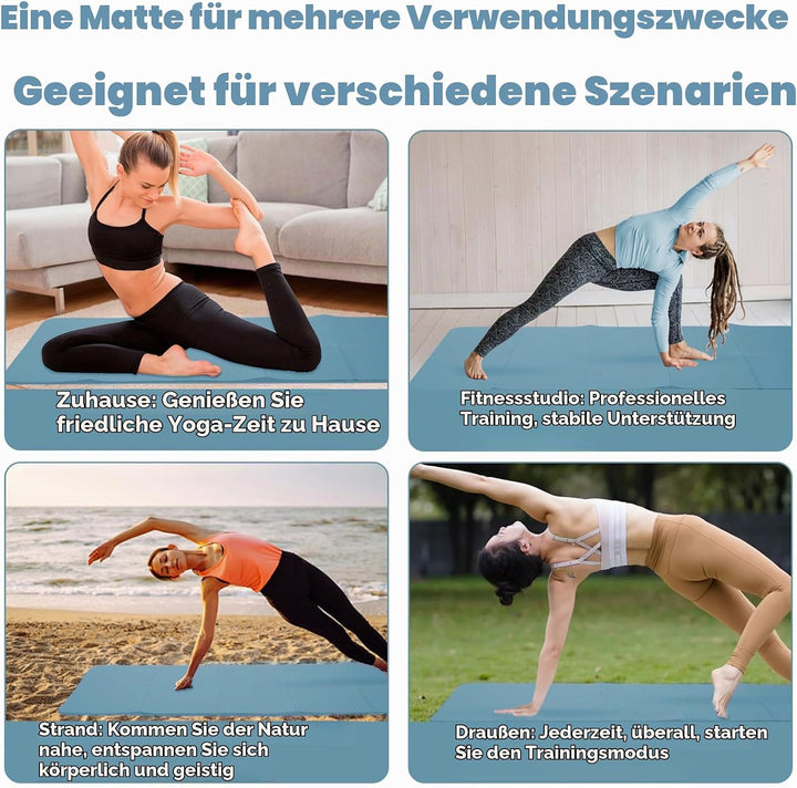 Foldable Yoga Mat - TPE Exercise Pilates Mat - 183 x 61 cm, 5 mm Dick, Sport Matte für Pilates, Gymn