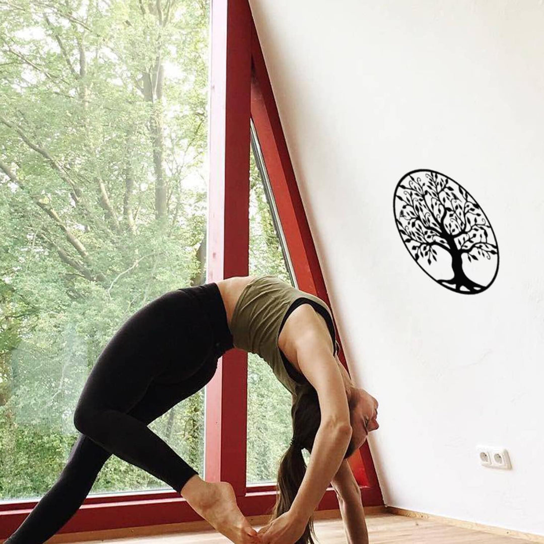 LIKEUDO 30cm Wall Hängende Lebens Baum Metall Wanddekoration Wohnzimmer Wandkunst Dekoration Wandbil