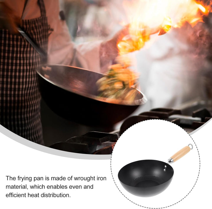 Garneck Gusseisen-Wok-Pfanne Kleiner Japanischer Wok Chinesischer Wok Aus Handgehämmertem Eisen Brat