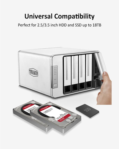 TERRAMASTER D5-300 USB3.0(Gen1) Typ-C 5 Bay Externe Festplatten RAID Gehäuse Support RAID 5 Aluminum