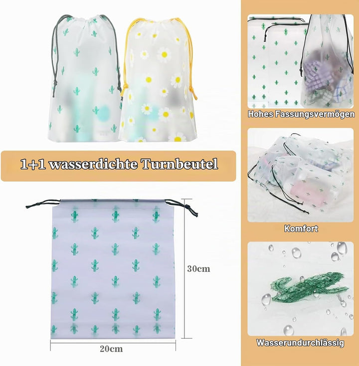 13 Stück Koffer Organizer Set, Packing Cubes, Wasserdichte Kofferorganizer für Urlaub und Reisen, Tr