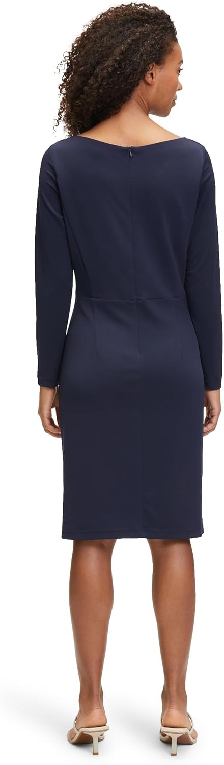 Vera Mont Damen Cocktailkleid mit V-Ausschnitt 42 Blau, 42 Blau