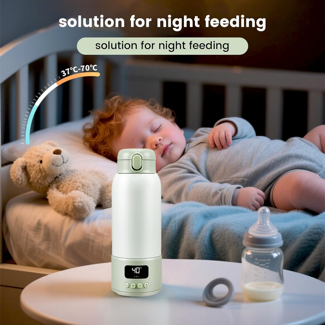 Tragbarer Flaschenwärmer Baby für unterwegs,500ml Grosse Kapazität Babyflaschen Wärmer, Schnelle Erw