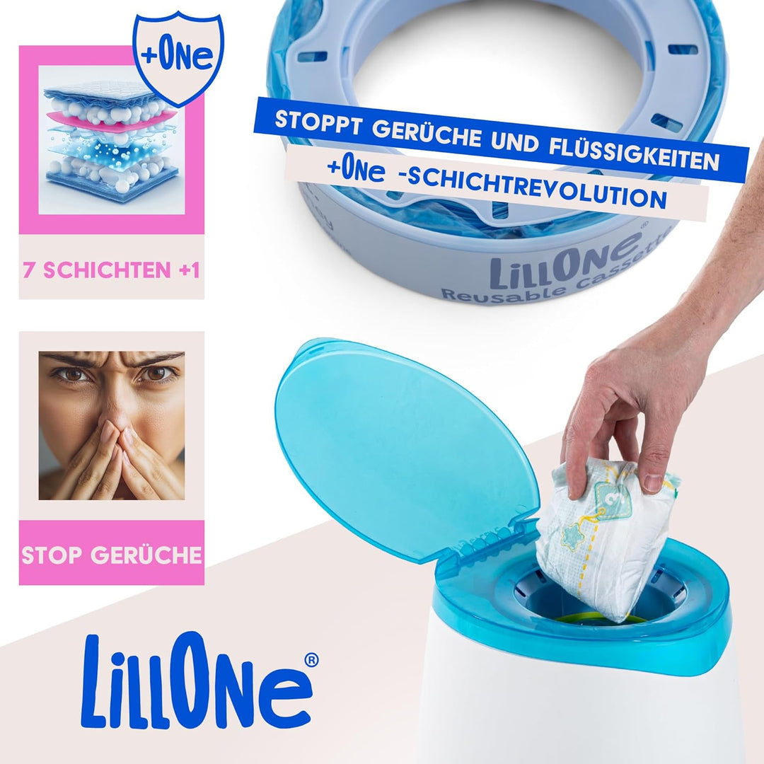 LillOne 4 Nachfüllkassetten, wiederverwendbare, kompatibel mit dem Angelcare - Beutel für das Entsor