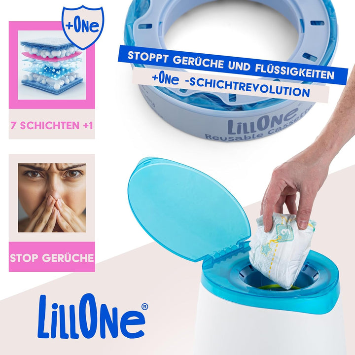 LillOne 4 Nachfüllkassetten, wiederverwendbare, kompatibel mit dem Angelcare - Beutel für das Entsor