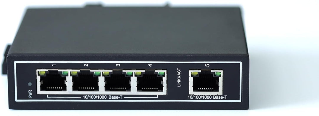 WIWAV WDH-5GT-DC 10/100/1000 Mbps Gigabit Unmanaged 5-Port Industrial Ethernet Switches mit DIN-Schi