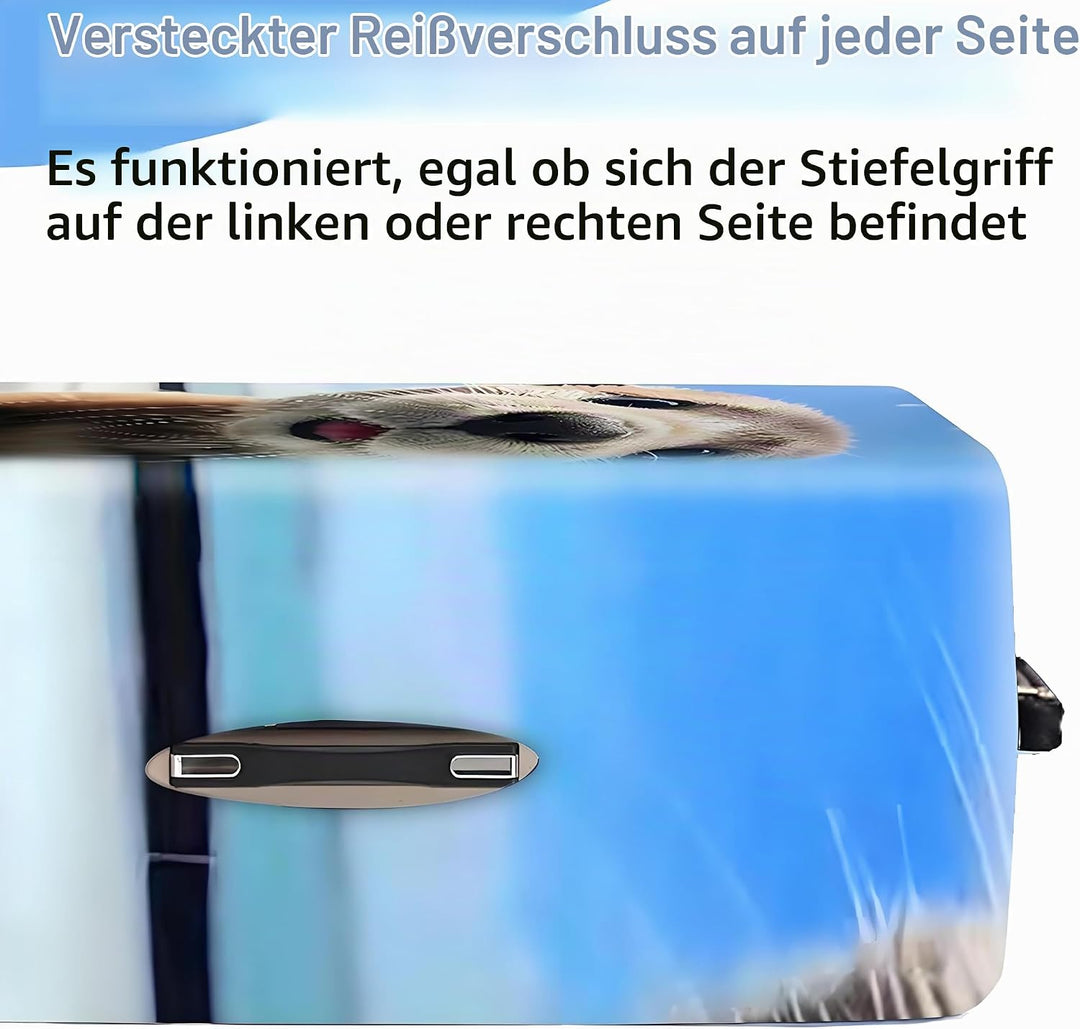 FANSU Elastisch Kofferhülle Kofferschutzhülle, 3D Wasser Otter Druck Kofferüberzug Schutzhülle mit R