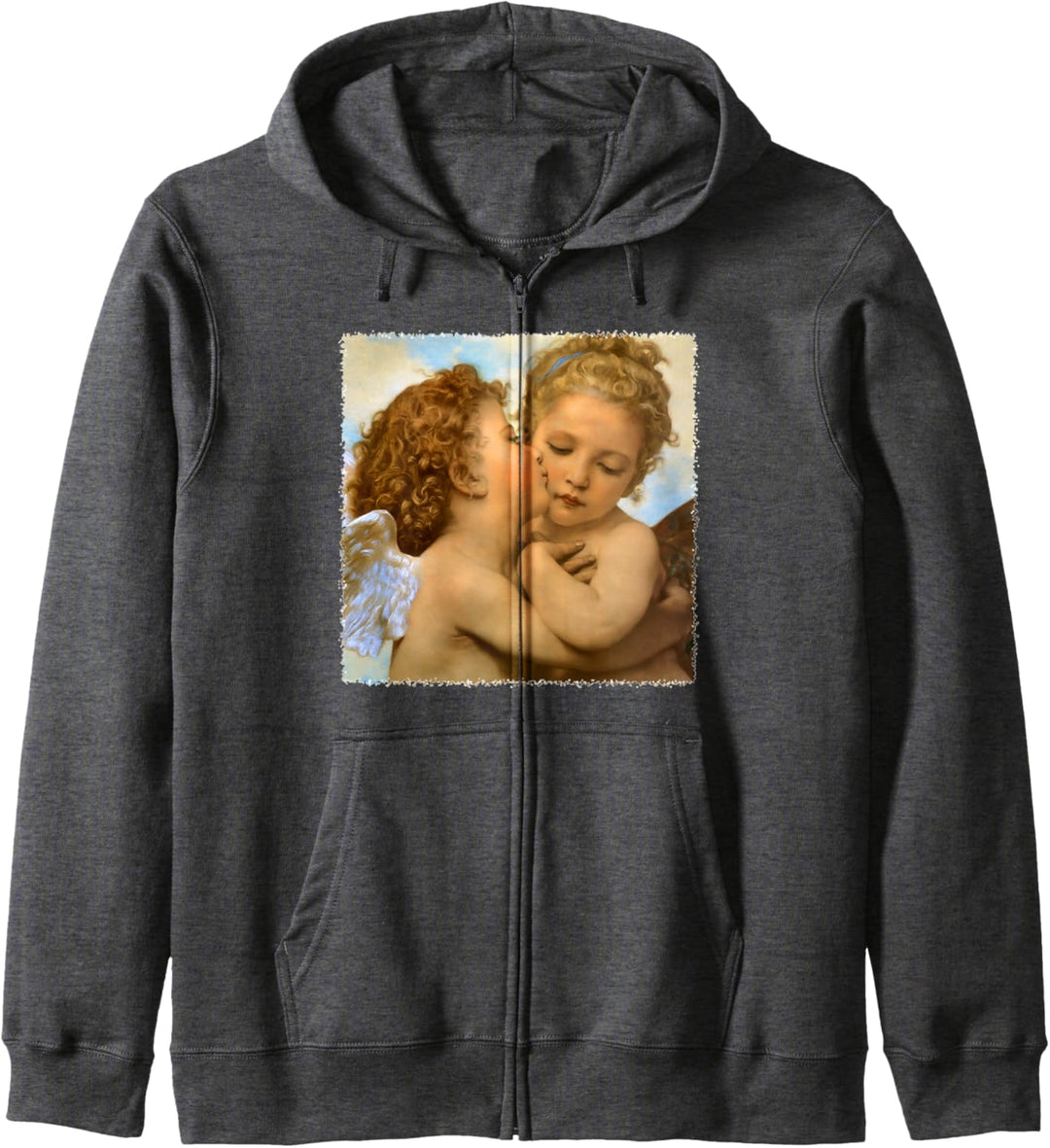 Der erste Kuss, Engels-Detail durch Bouguereau Kapuzenjacke