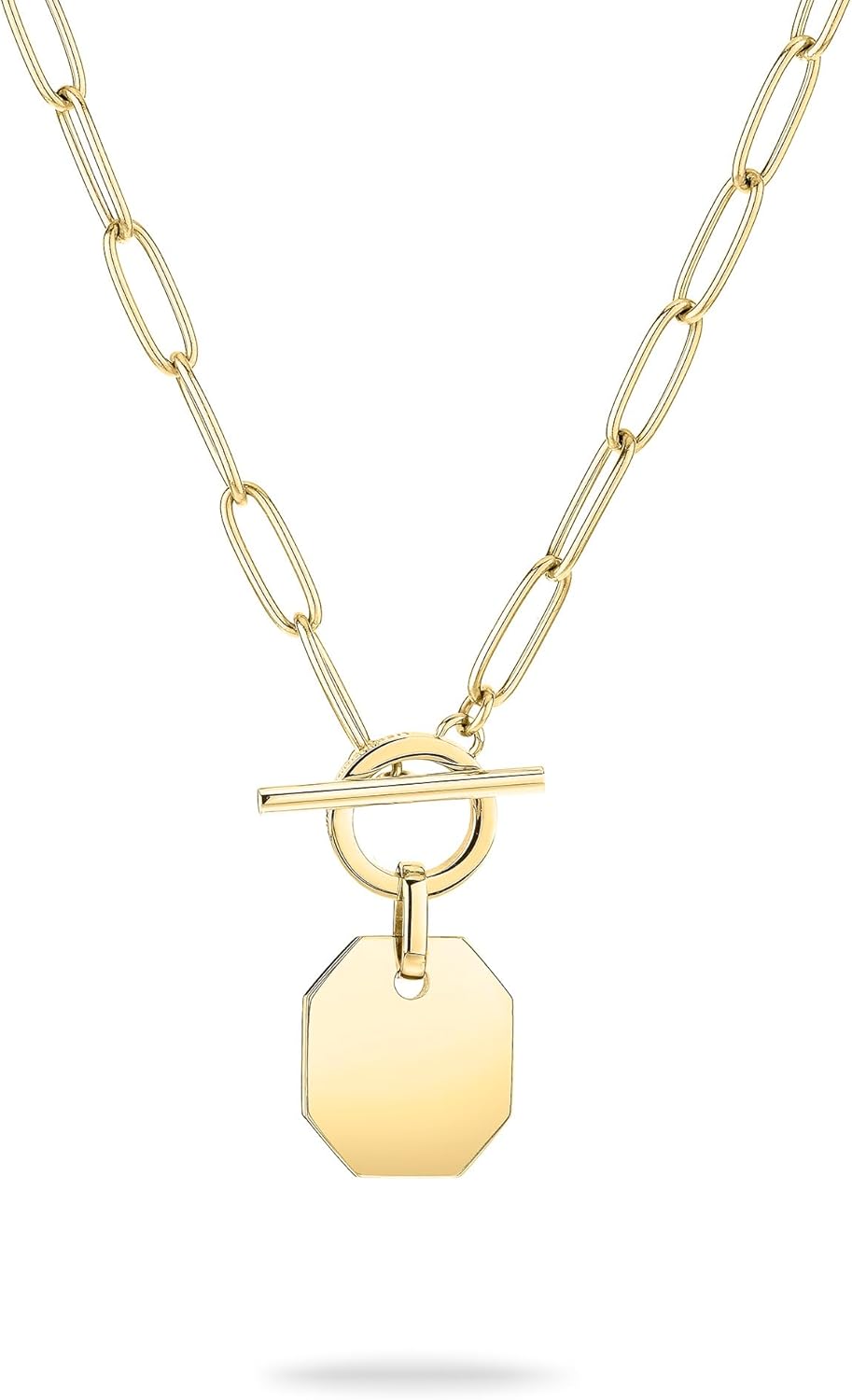 Liebeskind Berlin Halskette 45 cm aus Edelstahl mit T-Bar-Verschluss, Gold