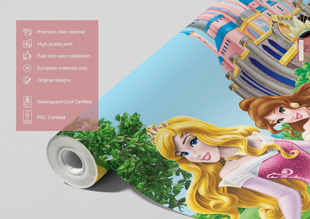 AG Design FTD 2207 Disney Princess Prinzessinen, Papier Fototapete - 360x254 cm - 4 teile, Papier, m