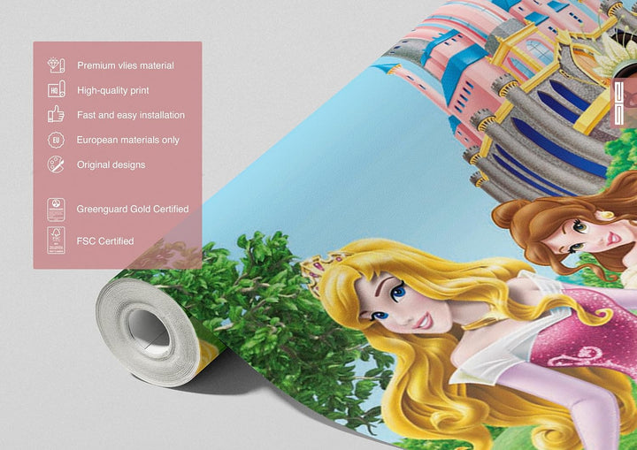 AG Design FTD 2207 Disney Princess Prinzessinen, Papier Fototapete - 360x254 cm - 4 teile, Papier, m