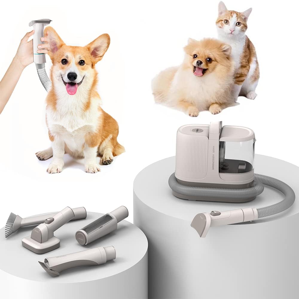 RATSTONE Hundebürste Staubsauger,Hunde Staubsauger,Dog Hair Vacuum Brush,Hundeschermaschine mit Stau
