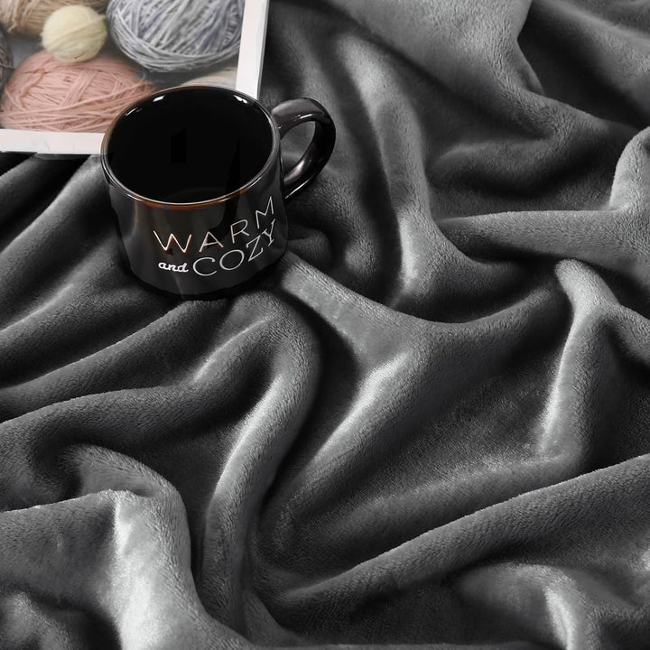 TASTHROW Grau Kuscheldecke Flauschig Decke Fleecedecke 150x200cm 150 x 200 cm Grau, 150 x 200 cm Gra
