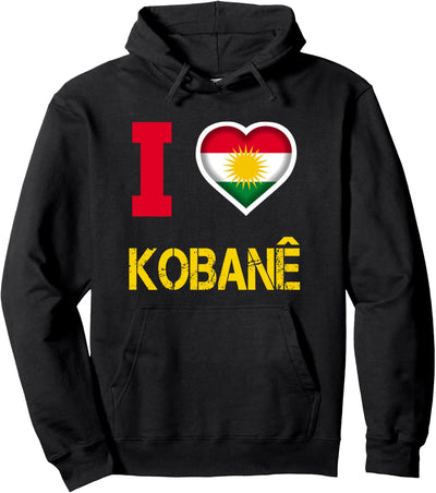 Kobani, Kobane, Kurdisch, Kurd-Symbol, Kurdistan-Flagge. Pullover Hoodie