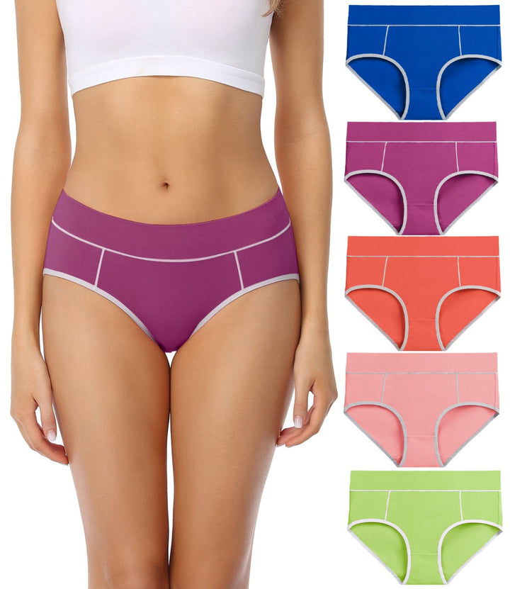 wirarpa Unterhosen Damen Midi Taille Slip Baumwolle Bequeme Unterwäsche Mehrpack S Mehrfarbig-2113f6