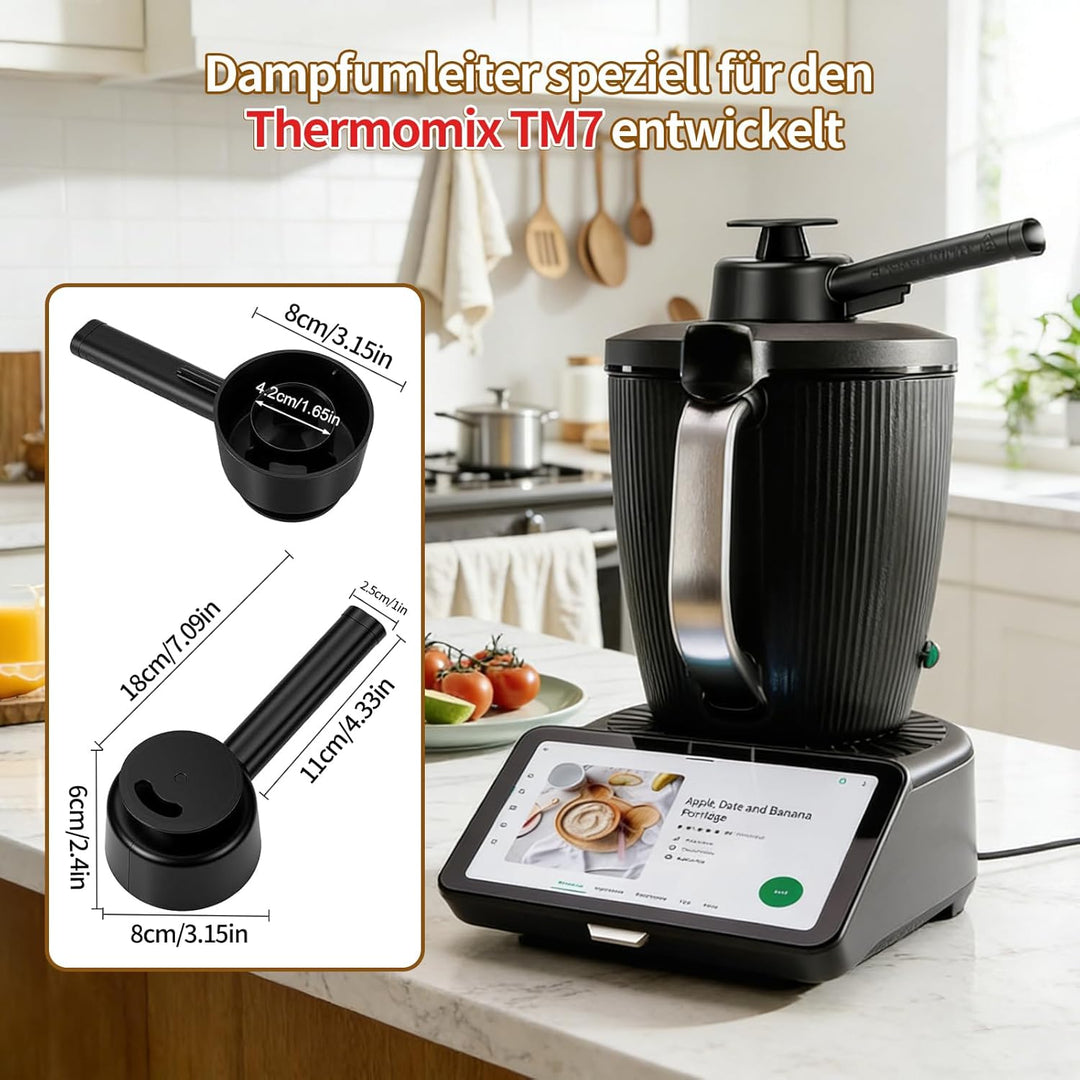 Dampfumleiter für Thermomix TM7, Dampfumleitung Zubehör für TM7 mit Sicherheitsgriff, Dampfumlenk Au