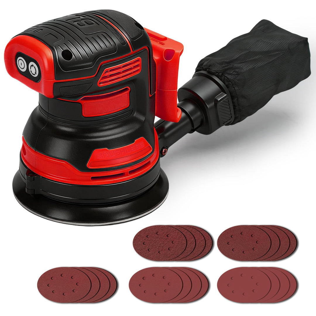 Akku-Exzenterschleifer kompatibel mit Milwaukee 18V Akku (ohne Batterie), 125 mm bürstenloser Elektr