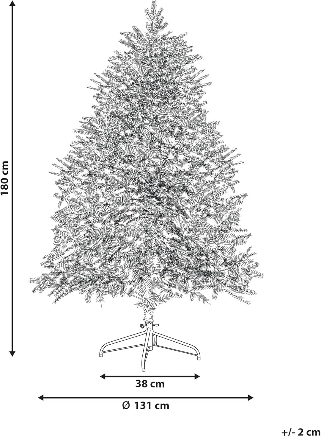 Künstlicher Weihnachtsbaum grün/weiss 180 cm mit LED Lichtern Kunstschnee Brisco