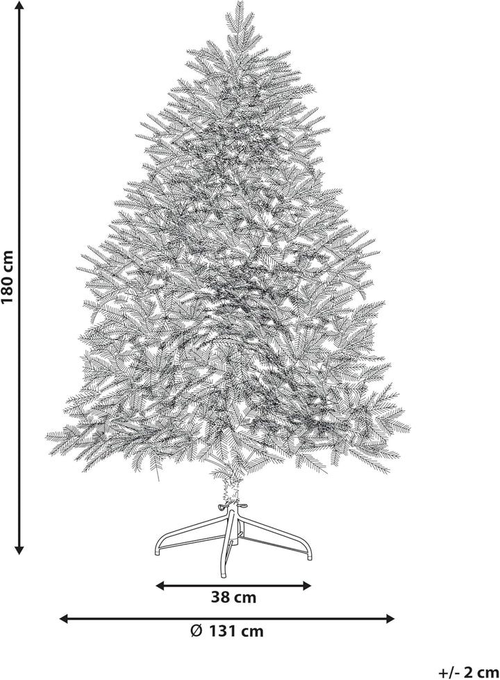 Künstlicher Weihnachtsbaum grün/weiss 180 cm mit LED Lichtern Kunstschnee Brisco