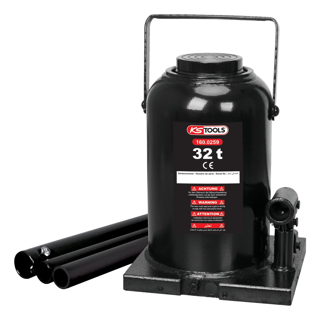KS TOOLS 160.0259 – Hydraulischer Flaschenwagenheber – Kapazität 32 Tonnen