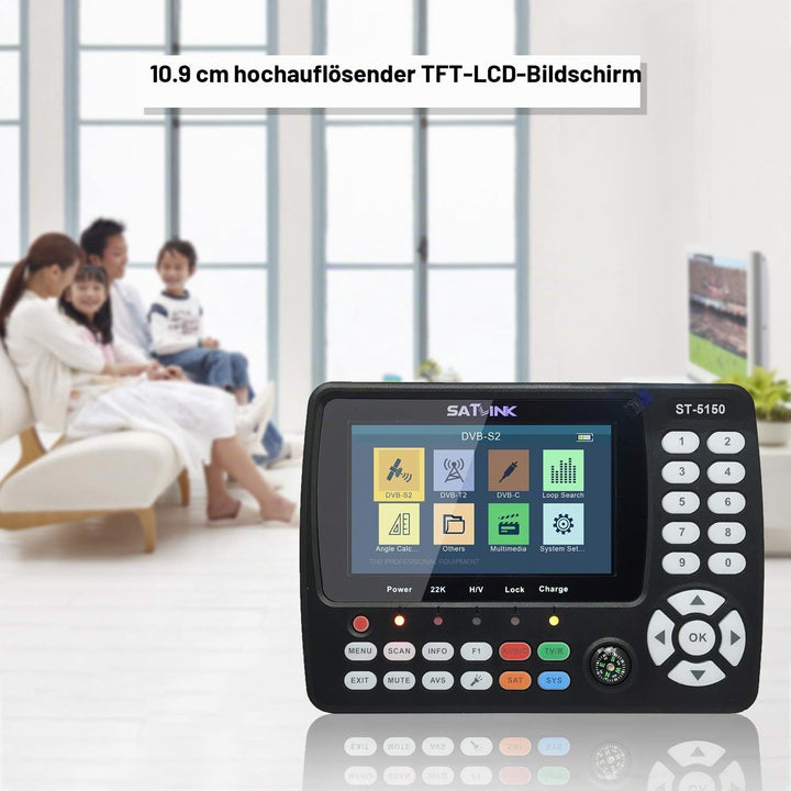 VISLONE Satfinder Messgerät ST-5150 DVB-S2 / T2 / C COMBO HD Satelliten-TV-Signalfinder Digitaler Ha