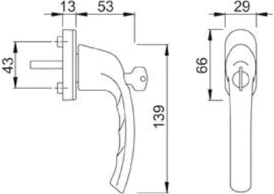 Hoppe Fenstergriff abschl.0710S/U26,F8707 NA8504,32