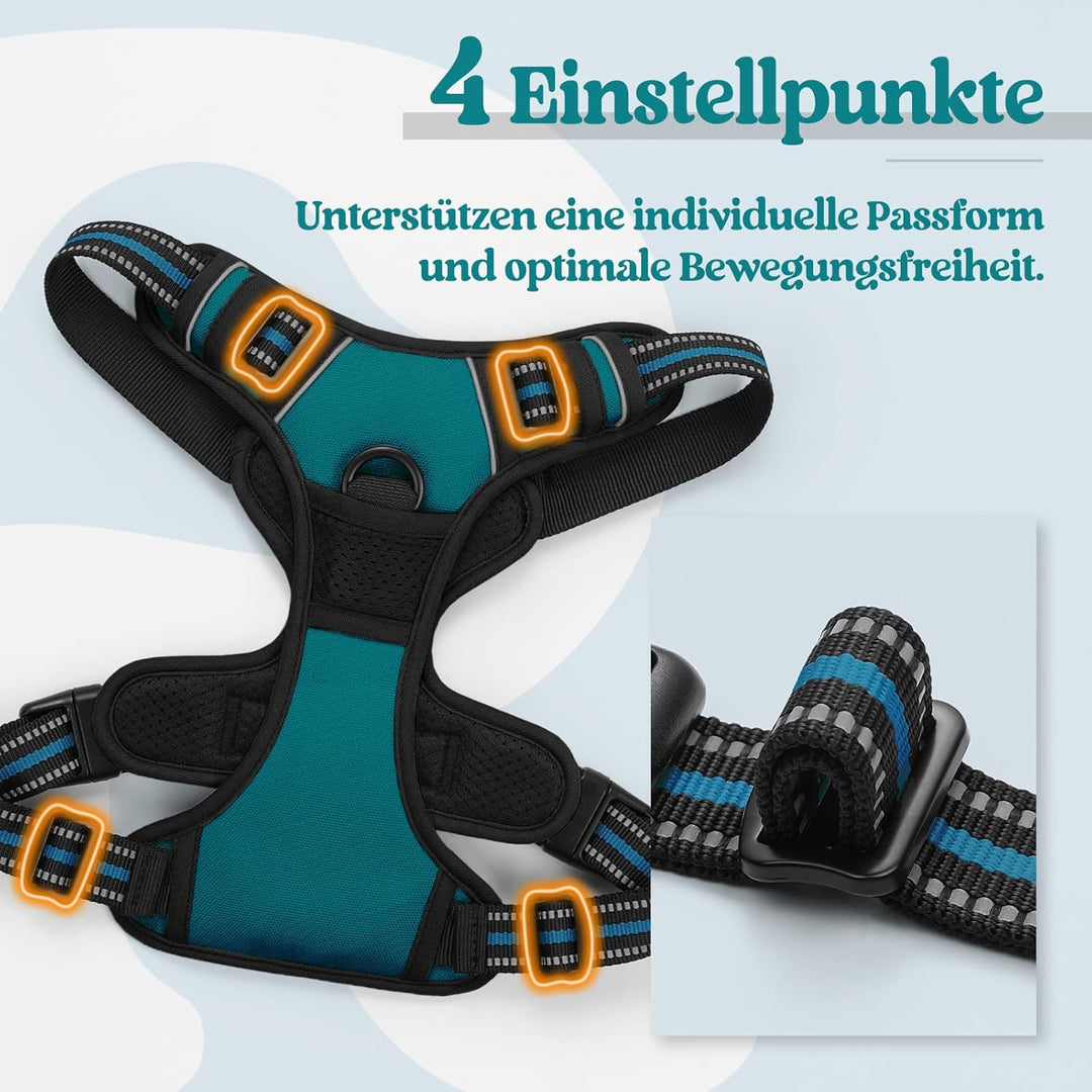 rabbitgoo Hundegeschirr Mittelgrosse Hunde, Anti Zug Geschirr mit Kontrolle, No Pull Verstellbar Hun