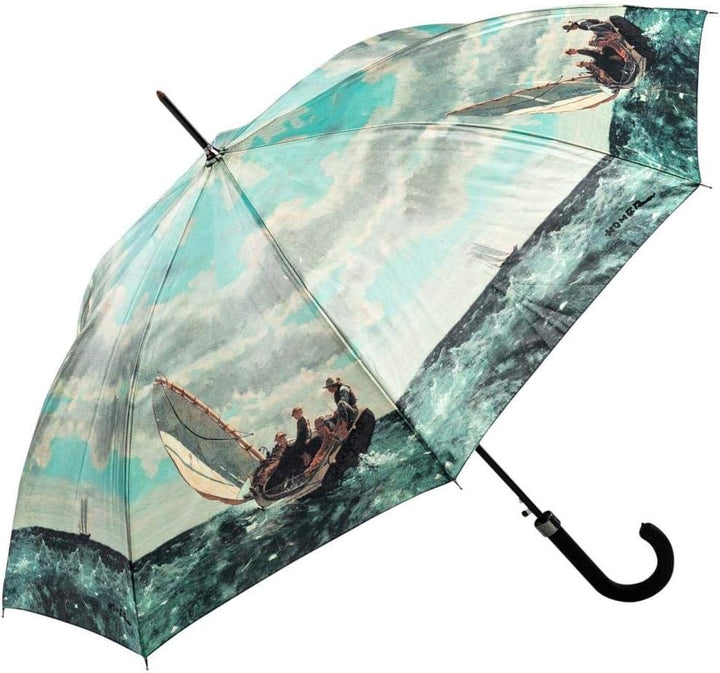 LUCKYWEATHER Regenschirm Stockschirm Damen Motiv Breezing Up Auf-Automatik I Stockregenschirm gross