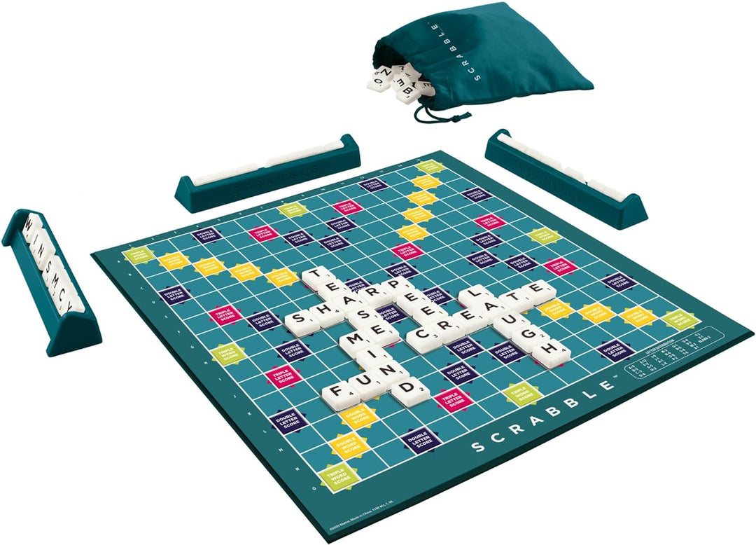 Mattel Games Scrabble Original, Englische Version, Gesellschaftsspiel, Brettspiel, Familienspiel, De