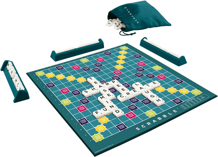 Mattel Games Scrabble Original, Englische Version, Gesellschaftsspiel, Brettspiel, Familienspiel, De