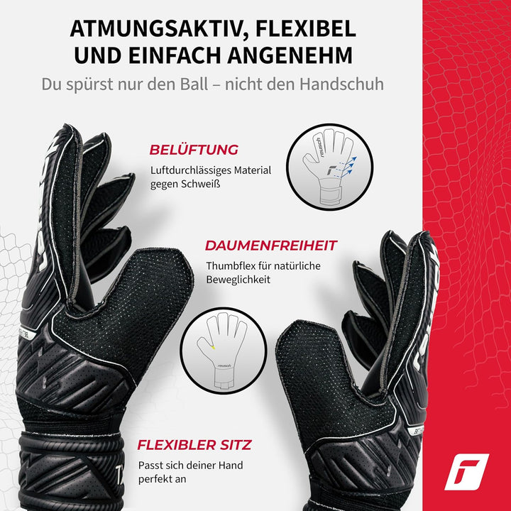 Reusch Herren Attrakt Unisex Torwarthandschuhe mit Aussennaht Schnitt und Solid Belag, Geeignet für
