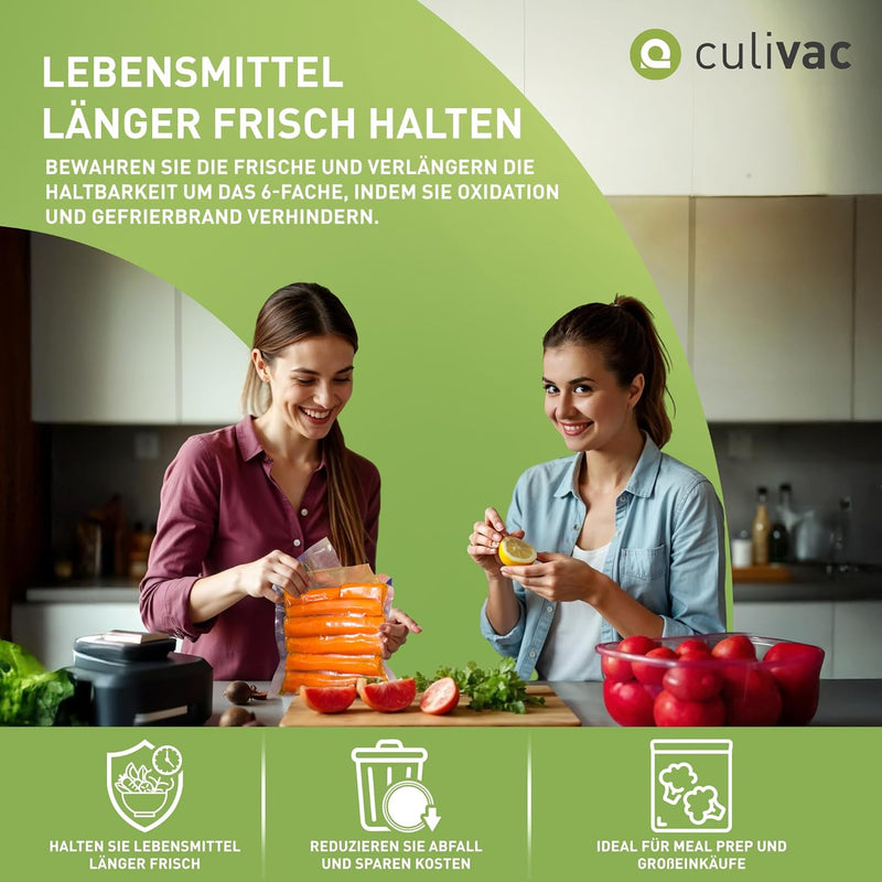 culivac 2 Folienrollen 28x600cm Vakuumrollen Original für Vakuumierer Vakuumiergerät Folienschweissg