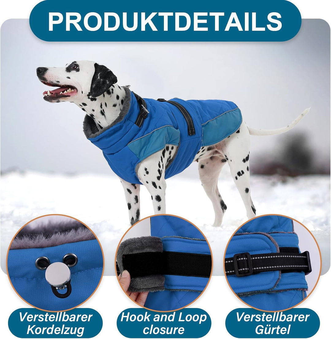 Hund Mantel S, Hunde Wintermantel mit Hohem Kragen, Wintermantel Hund für Kleine Hunde, Hundejacke f