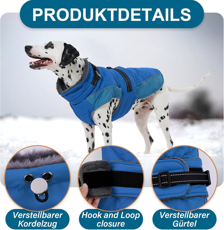 Hund Mantel S, Hunde Wintermantel mit Hohem Kragen, Wintermantel Hund für Kleine Hunde, Hundejacke f