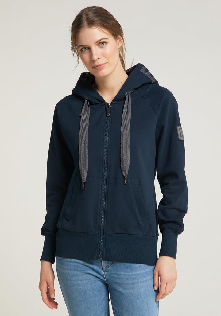 Elbsand Kelda Damen Sweatjacke mit Kapuze, Zip-Jacke, Reissverschluss, XS Coldwater