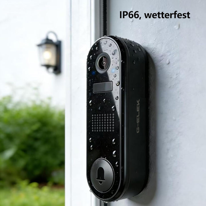 G-ELEK Smart Video Türklingel Kamera, WLAN 2,4 GHz, Nachtsicht, Cloud-Speicher, KI-Menschenerkennung