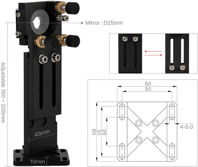 Cloudray CO2 Laser Head CO2 Laserkopf Satz Laser Spiegel Laser Kopfsatz Laser Spiegelhalter CO2 lins