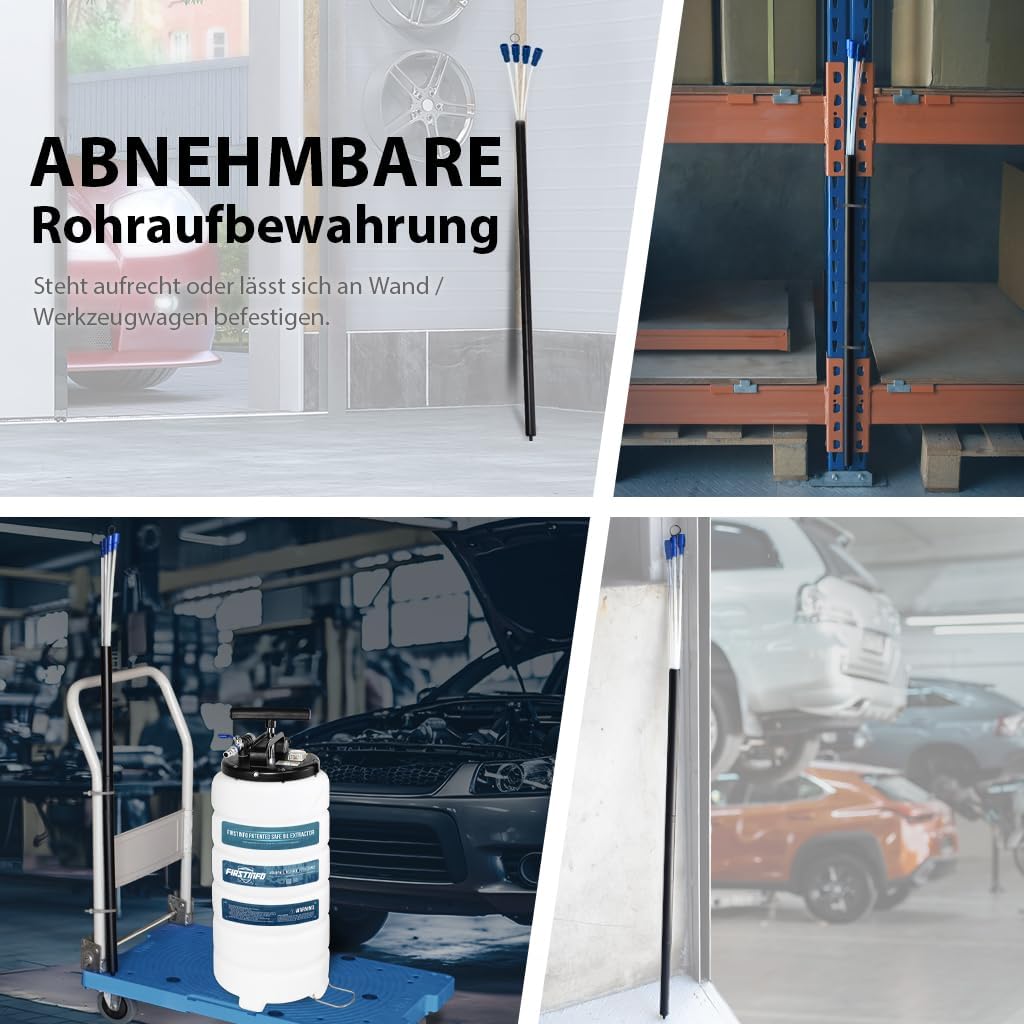 FIRSTINFO A1106EUY5 | 15L Manuell und pneumatisch | Ölpumpe Flüssigkeit Extraktor Pumpe | Ölabsaugpu