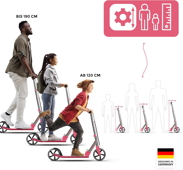 Apollo XXL Wheel Scooter - Phantom Pro Cityroller | Klappbarer City Roller für Kinder | Höhenverstel