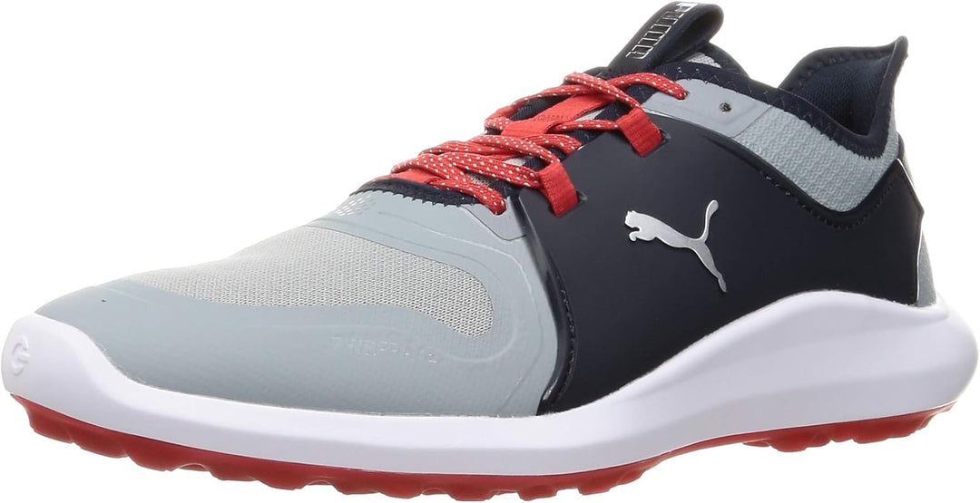 PUMA Herren Ignite FASTEN8 Golfschuh, Quarry Silver-Navy Blazer, 41 EU