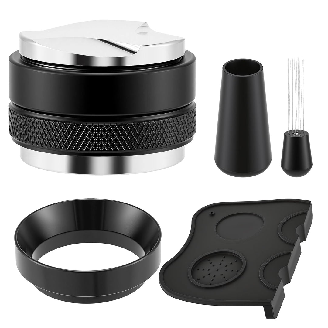 51 mm Barista Espresso Zubehör Set, 5-in-1 Siebträger-Set mit Kaffeeverteiler, Tamper & Leveler, WDT