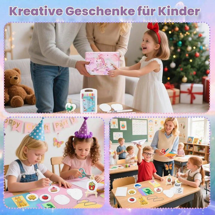 Jukibole Puffy Paint - 62 Stück Schaum Textur Malset für Kinder, 3D Schaumstoff Malset mit 36 Schwam