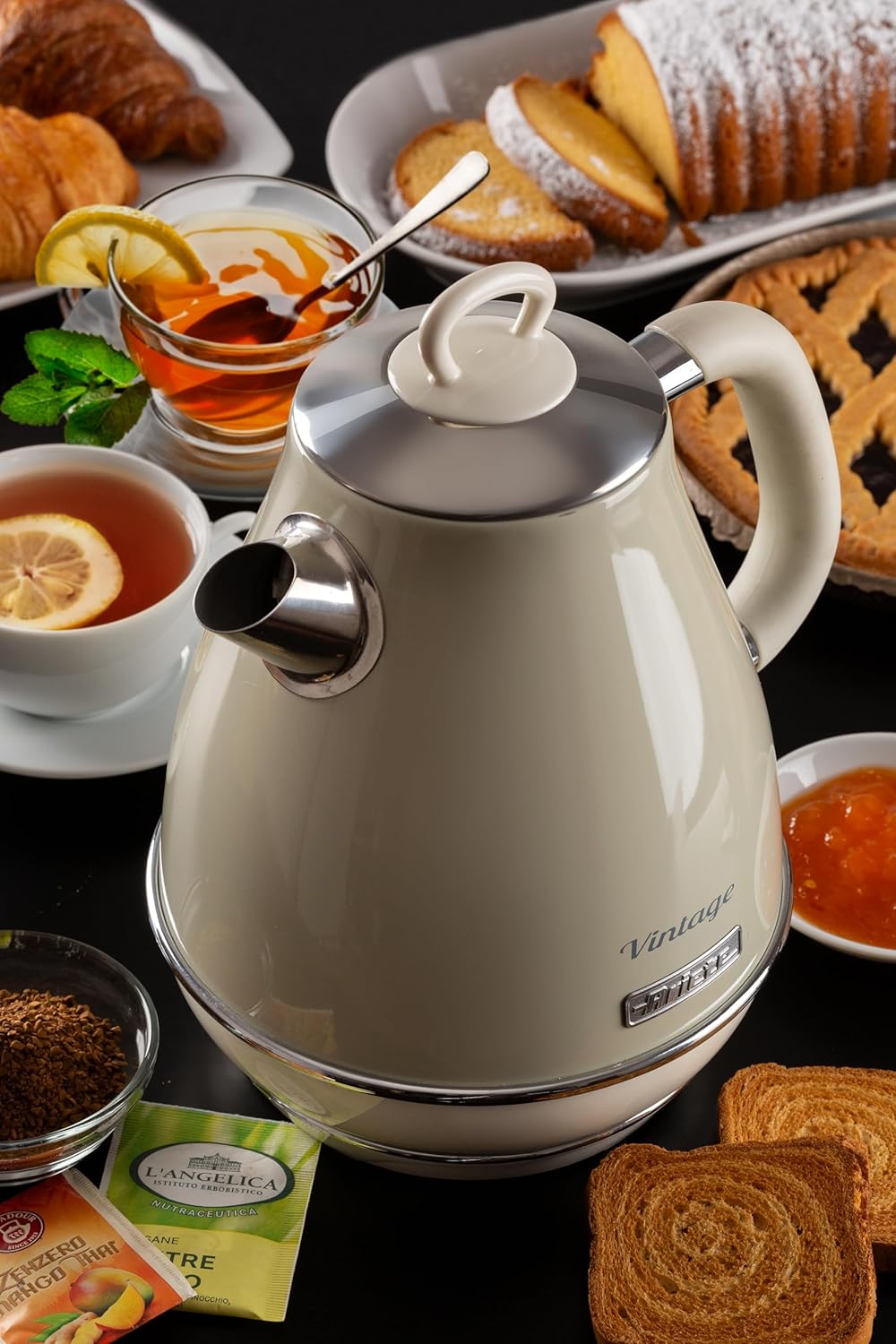 Ariete Vintage Wasserkocher 2869, Retro Elektrischer Wasserkocher mit Sichtbarem Wasserstand, Kabell
