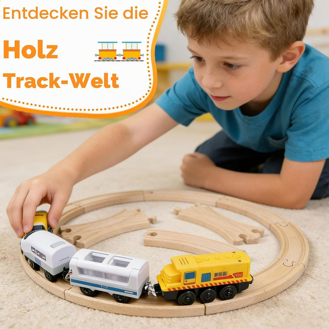 Holzeisenbahn Schienenset, Kompatibilität mit Allen Holzeisenbahn Zubehör und Holzschienen, robust l
