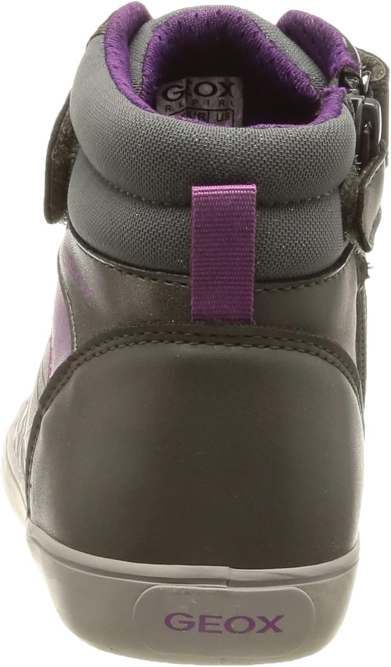 Geox Mädchen J Gisli Girl A Sneakers 25 EU Dk Grey Cyclamen, 25 EU Dk Grey Cyclamen